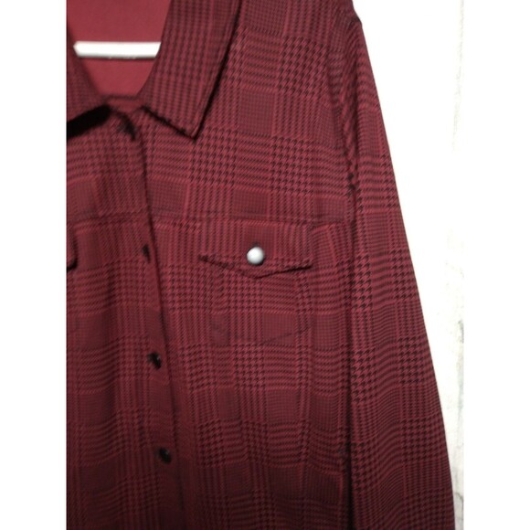 TORRID Jacket Womens 5X Red Black Houndstooth Ponte Trucker Flap Pockets - Picture 3 of 6